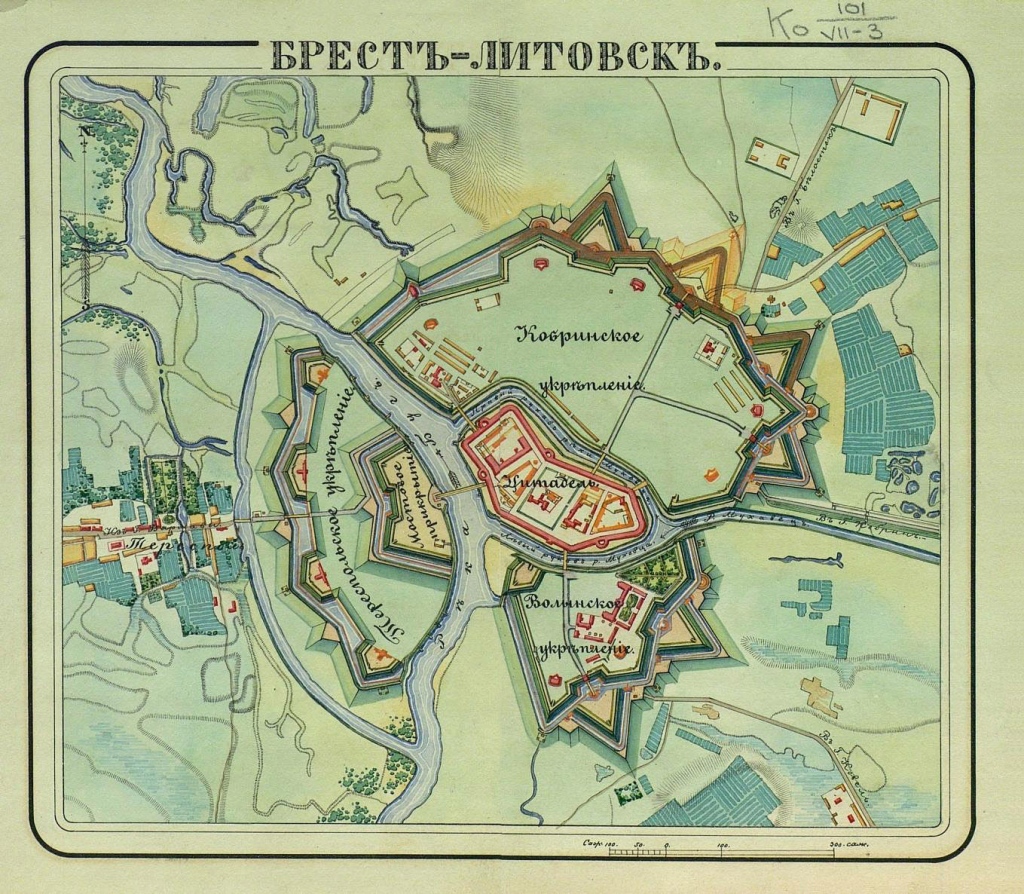 Plan Twierdzy Brzeskiej, przed 1878r., źródło: www.fotopolska.eu